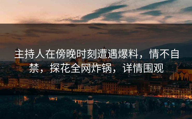 主持人在傍晚时刻遭遇爆料，情不自禁，探花全网炸锅，详情围观