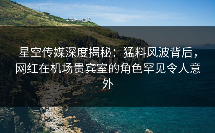 星空传媒深度揭秘：猛料风波背后，网红在机场贵宾室的角色罕见令人意外