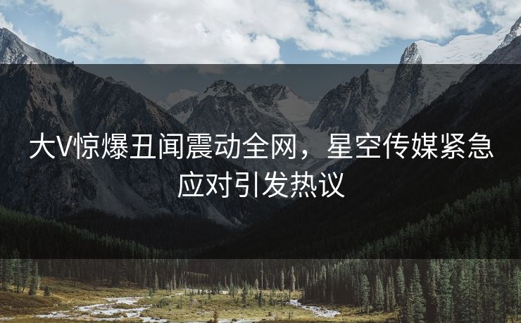 大V惊爆丑闻震动全网，星空传媒紧急应对引发热议