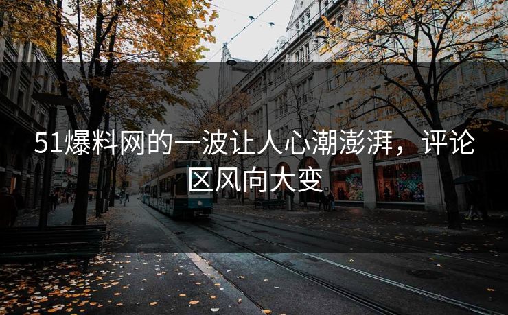 51爆料网的一波让人心潮澎湃，评论区风向大变